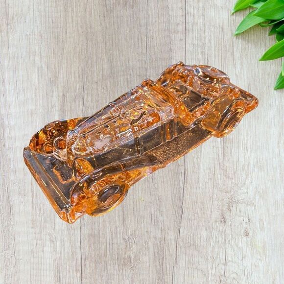 Vintage Mercedes-Benz Glass Paperweight Pink Amber - Picture 4 of 13